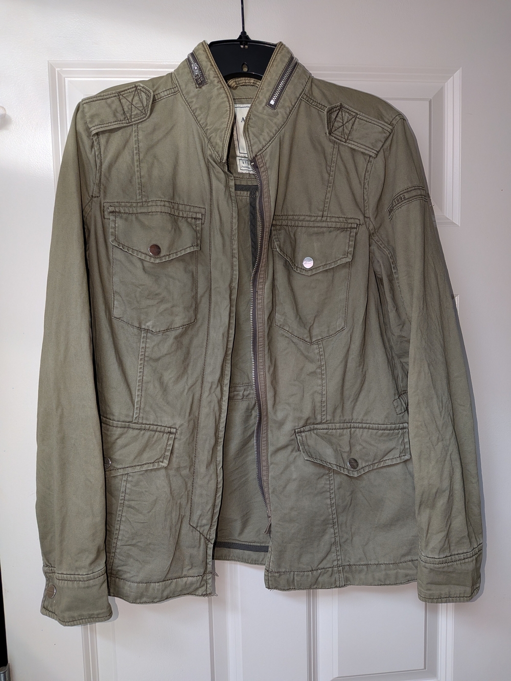 Abercrombie & Fitch Olive Green Military Field Jacket